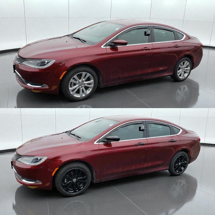 Chrysler 200 before and after chrome delete trim