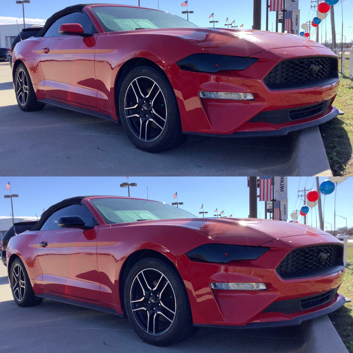 Ford Mustang before and after chrome delete trim