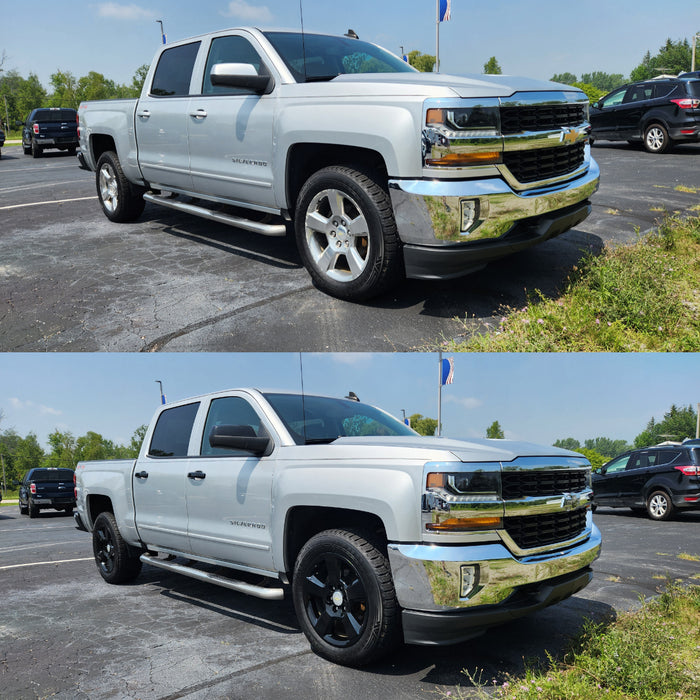 Silverado before and after chrome delete trim accessories
