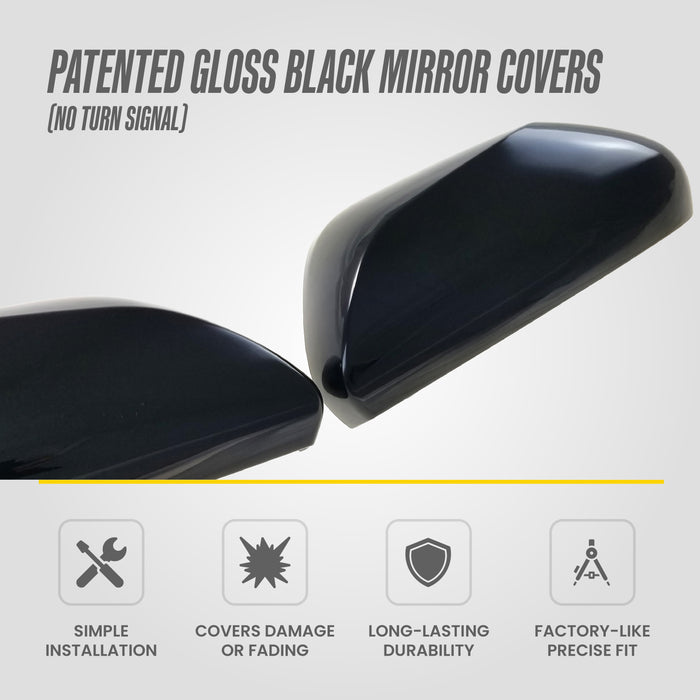 Trim Illusion MC6295BLK Chrome Delete Mirror Cover for 18-20 Toyota Camry | Tape-on Gloss Black ABS Plastic Mirror Cover. 2 PCS kit. U.S. Patented