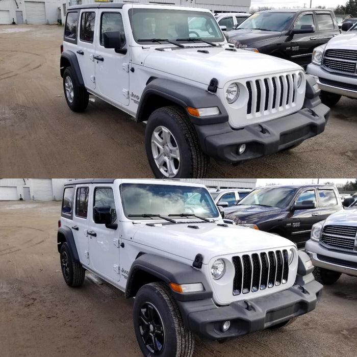 Jeep Wrangler before and after chrome delete trim accessories