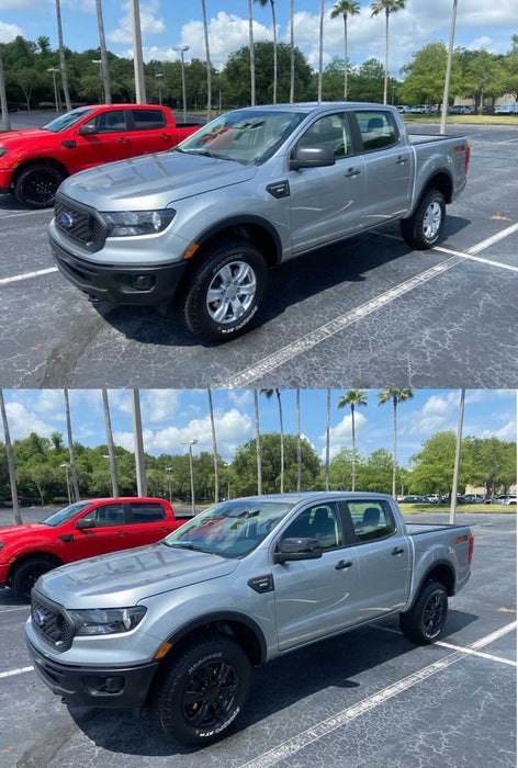 Ford Ranger before and after chrome delete trim accessories