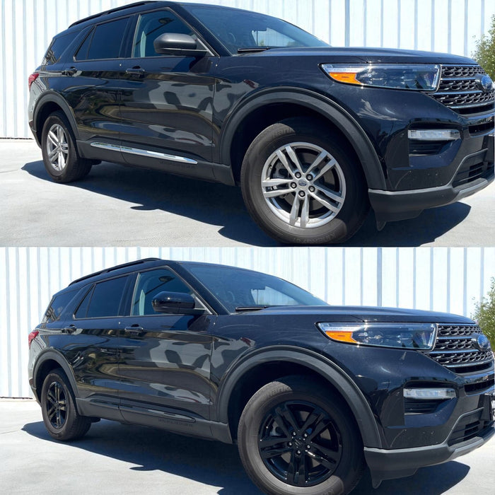 Ford Explorer before and after chrome delete trim accessories