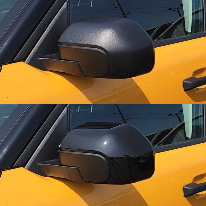 chrome delete mirror cover close up view