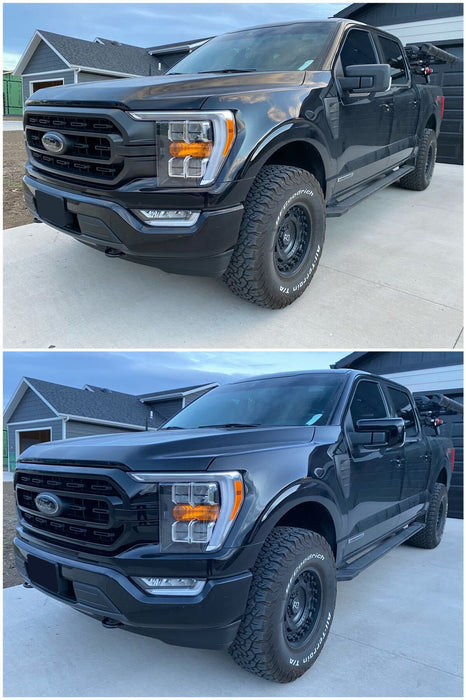 Ford F150 before and after chrome delete trim accessories