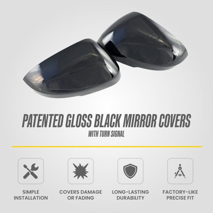 Trim Illusion MC6354BLK Chrome Delete Mirror Cover for 22-25 Mitsubishi Outlander PHEV - Tape-on Gloss Black ABS Mirror Cover. 2 PCS U.S. Patented