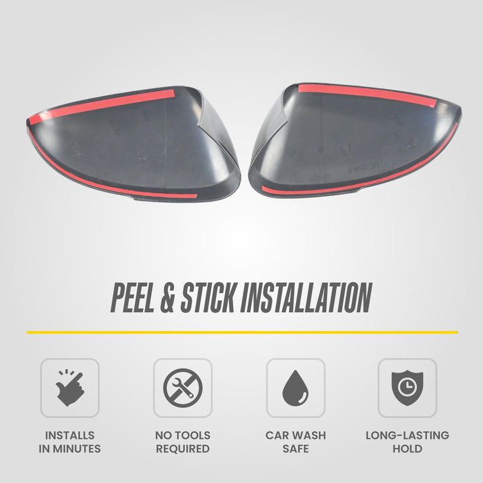 Trim Illusion MC6354BLK Chrome Delete Mirror Cover for 22-25 Mitsubishi Outlander PHEV - Tape-on Gloss Black ABS Mirror Cover. 2 PCS U.S. Patented