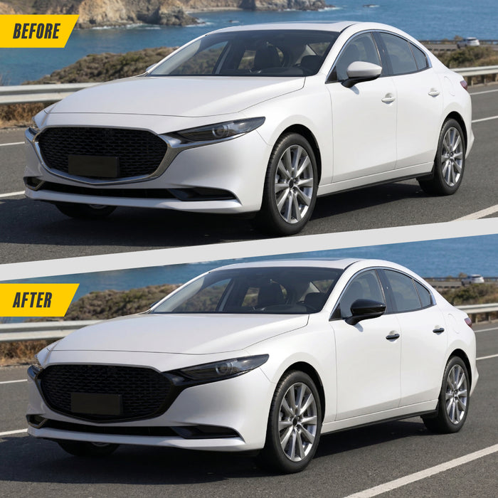 Trim Illusion MC6363BLK Chrome Delete Mirror Cover for 20-25 Mazda 3 | Fits Base, Preferred, Select, Premium and more. Tape-on Gloss Black ABS Mirror Cover. 2 PCS kit. U.S. Patented
