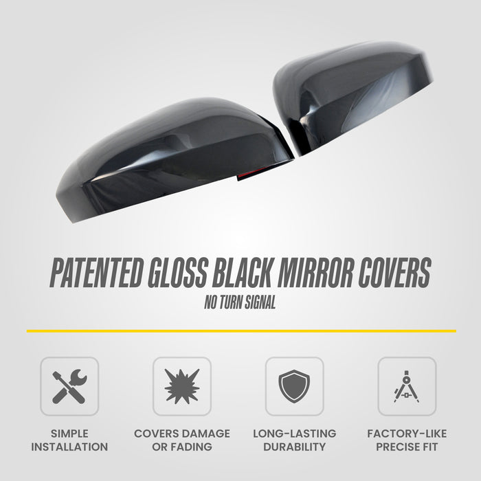 Trim Illusion MC6369BLK Chrome Delete Mirror Cover for 22-25 Outlander PHEV. Tape-on Gloss Black ABS Mirror Cover. 2 PCS kit. U.S. Patented