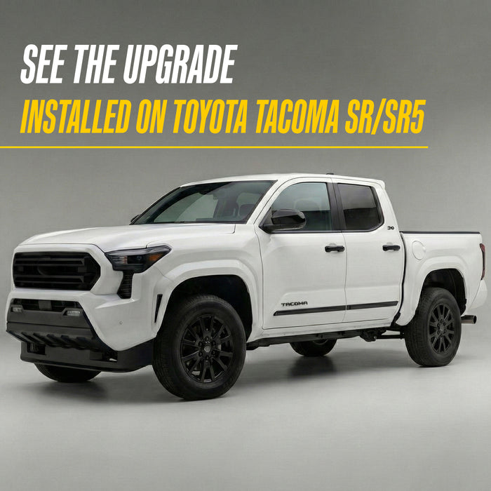 Trim Illusion MC6374BLK Chrome Delete Mirror Cover for 24-26 Toyota Tacoma - Replacement Gloss Black ABS Mirror Cover. 2 PCS kit. U.S. Patented