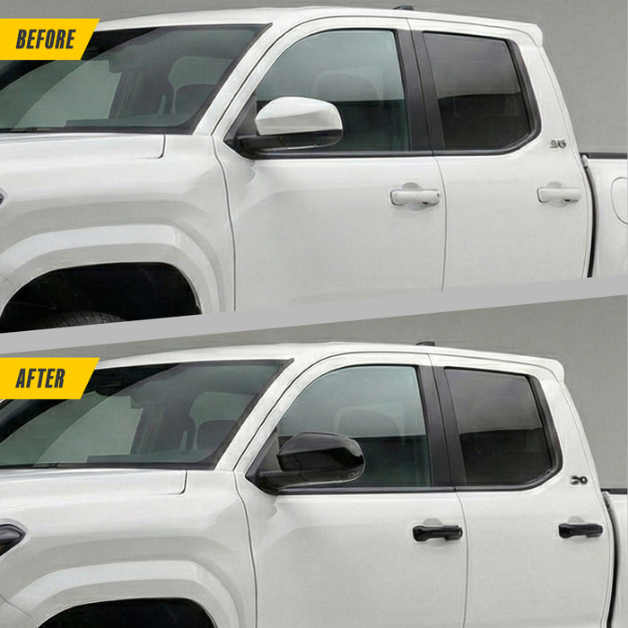 Trim Illusion MC6374BLK Chrome Delete Mirror Cover for 24-26 Toyota Tacoma - Replacement Gloss Black ABS Mirror Cover. 2 PCS kit. U.S. Patented