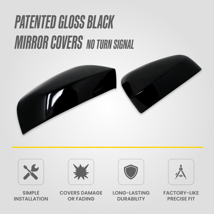 Trim Illusion MC6374BLK Chrome Delete Mirror Cover for 24-26 Toyota Tacoma - Replacement Gloss Black ABS Mirror Cover. 2 PCS kit. U.S. Patented