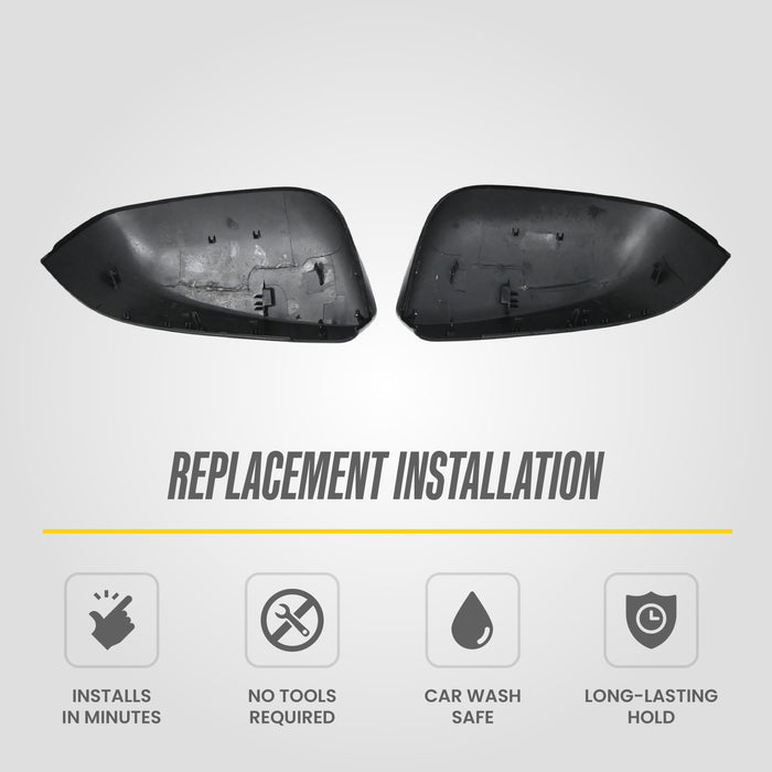 Trim Illusion MC6374BLK Chrome Delete Mirror Cover for 24-26 Toyota Tacoma - Replacement Gloss Black ABS Mirror Cover. 2 PCS kit. U.S. Patented