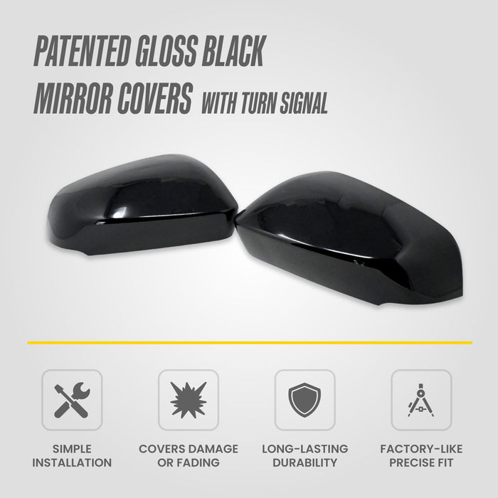 Trim Illusion MC6374BLK Chrome Delete Mirror Cover for 25-26 Toyota 4Runner - Replacement Gloss Black ABS Mirror Cover. 2 PCS kit. U.S. Patented