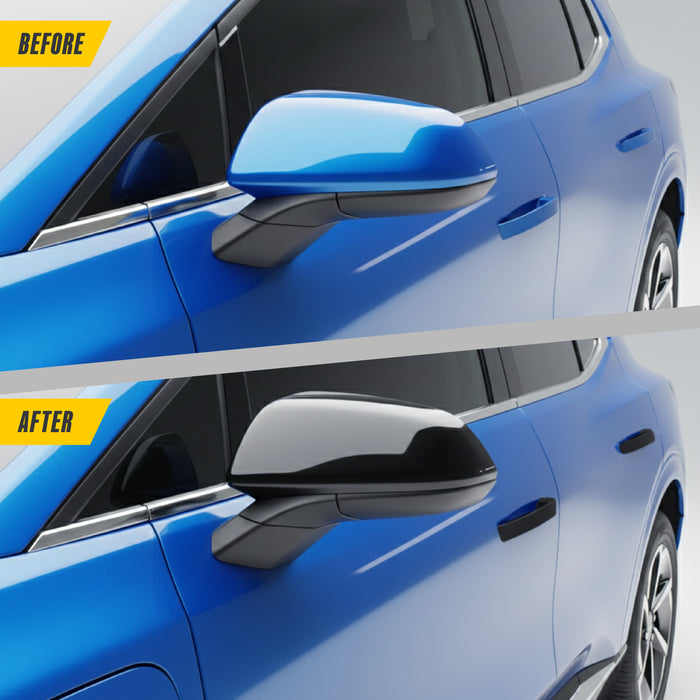Chrome Delete Mirror Covers for 2024–2025 Chevrolet Equinox EV – Gloss Black Blackout Trim Accessory
