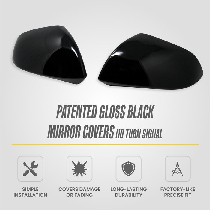 Chrome Delete Mirror Covers for 2024–2025 Chevrolet Equinox EV – Gloss Black Blackout Trim Accessory