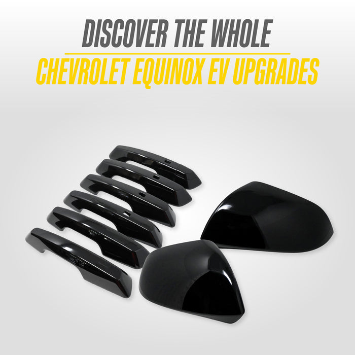 Chrome Delete Mirror Covers for 2024–2025 Chevrolet Equinox EV – Gloss Black Blackout Trim Accessory