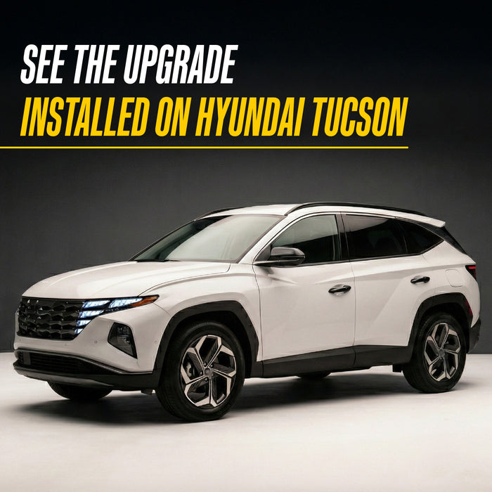 Trim Illusion Mirror Cover Overlay Gloss Black Caps Turn Signals 2 Piece Set 2023-2026 Hyundai Tucson