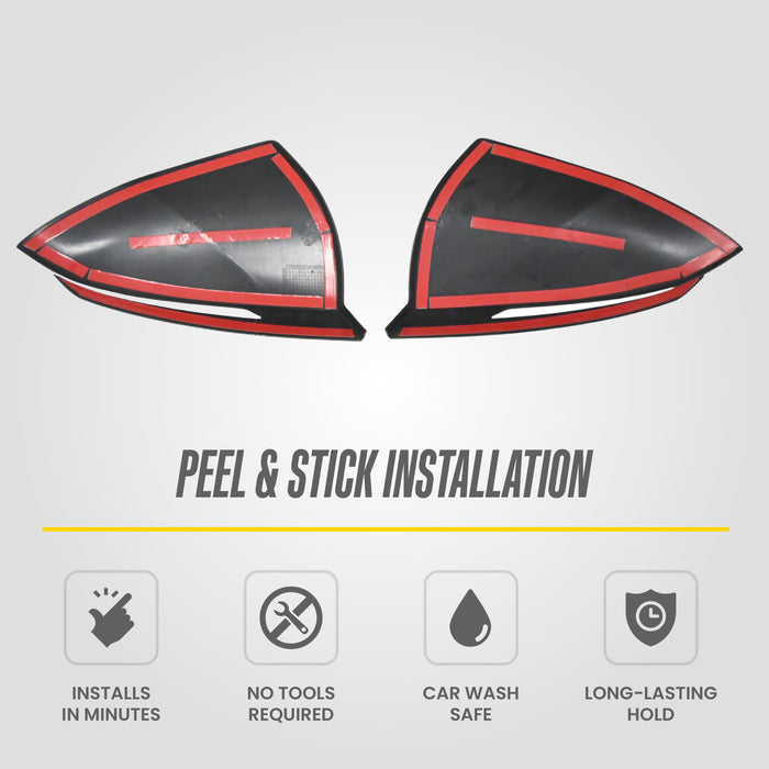 Mirror Cover Overlay Gloss Black Caps No Turn Signals 2 PC - MC6386BLK