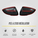 Peel and stick installation: MC6397BLK 2026 Nissan Rogue mirror covers with pre-applied adhesive tape