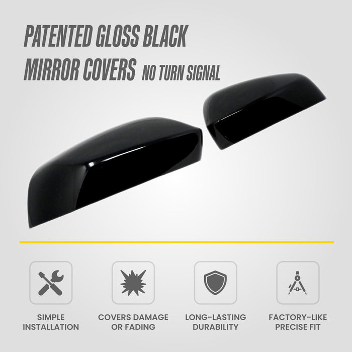 Trim Illusion MC6399BLK Chrome Delete Mirror Cover for 24-26 Toyota Tacoma - Tape-on Gloss Black ABS Mirror Cover. 2 PCS kit. U.S. Patented