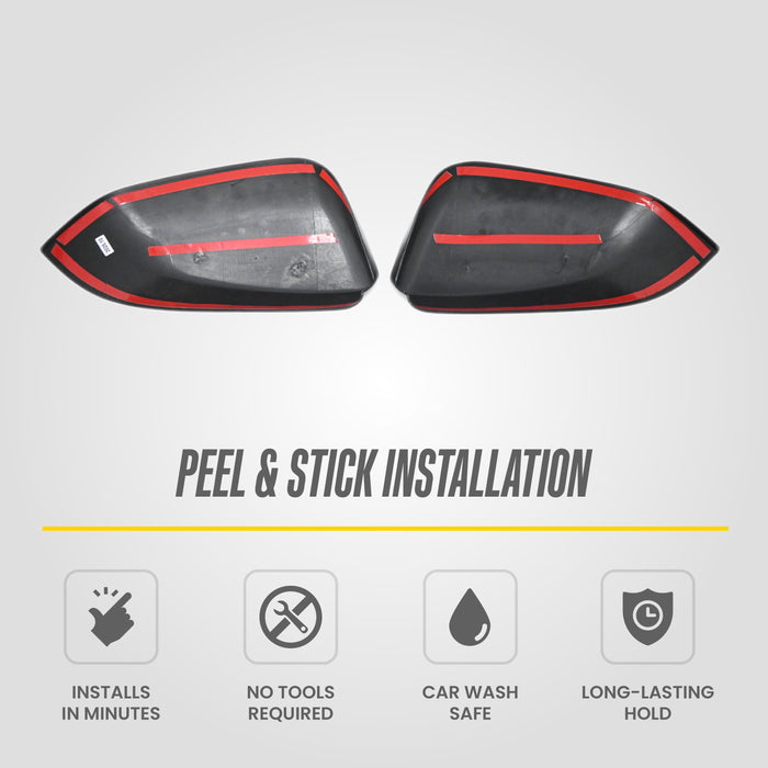 Trim Illusion MC6399BLK Chrome Delete Mirror Cover for 24-26 Toyota Tacoma - Tape-on Gloss Black ABS Mirror Cover. 2 PCS kit. U.S. Patented