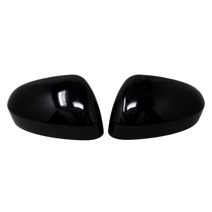Mirror Cover Overlay Compatible with 2025-2026 Nissan Kicks Gloss Black Top Half Caps No Turn Signal Cutout, 2 PC - MC6404BLK