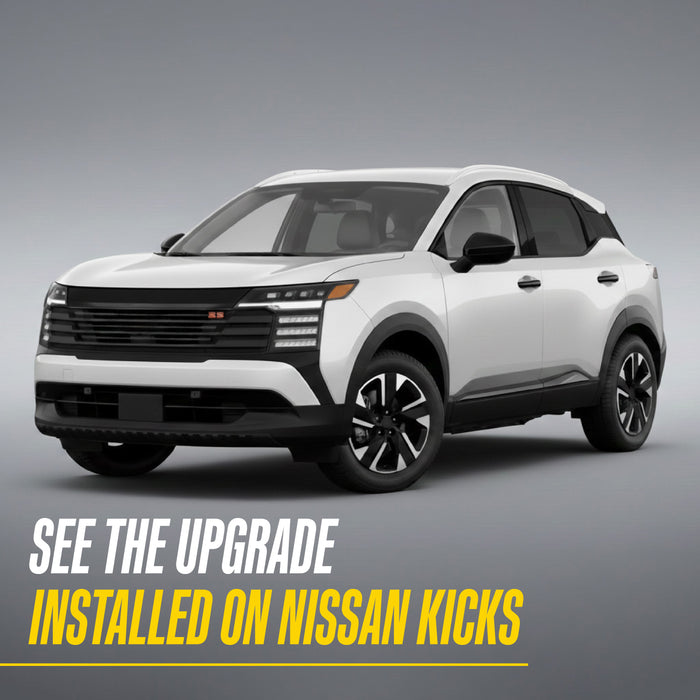 Mirror Cover Overlay Compatible with 2025-2026 Nissan Kicks Gloss Black Top Half Caps No Turn Signal Cutout, 2 PC - MC6404BLK