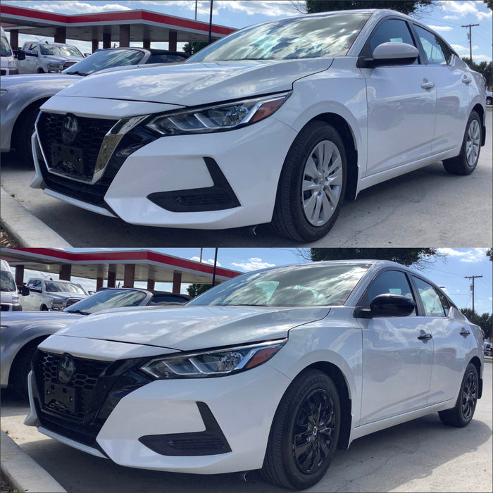 Nissan before and after chrome delete trim accessories installed