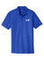 Blue polo shirt with a Chrome Enhancements logo on a white background