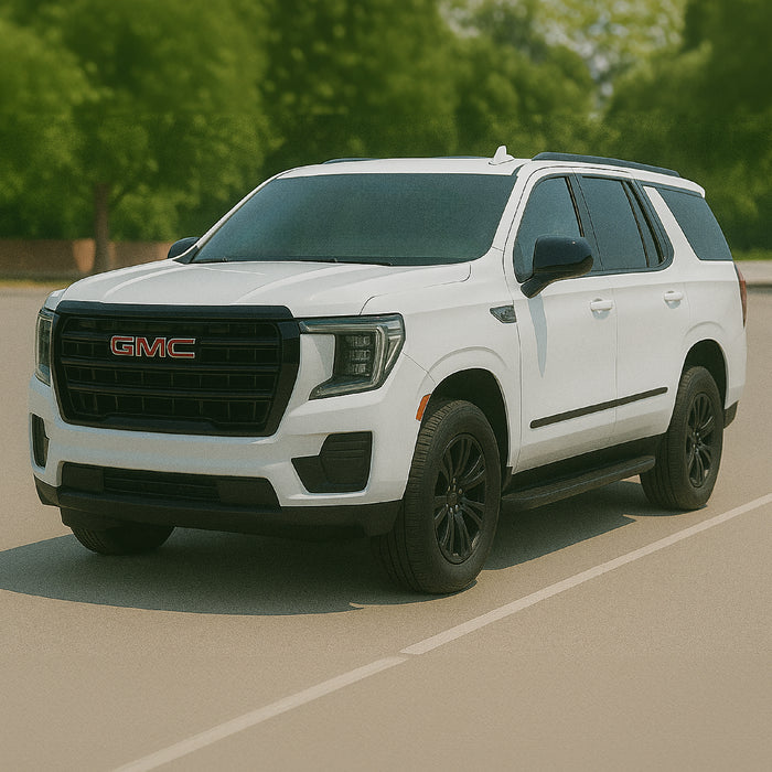 GMC with chrome delete side molding installed