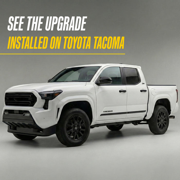 Trim Illusion SM6113BLK Chrome Delete Door Molding for 24-26 Toyota Tacoma | Fits SR, SR5, Trailhunter, Limited, TRD range and more. Tape-on Gloss Black ABS Door Molding set. 4 PCS kit. U.S. Patented