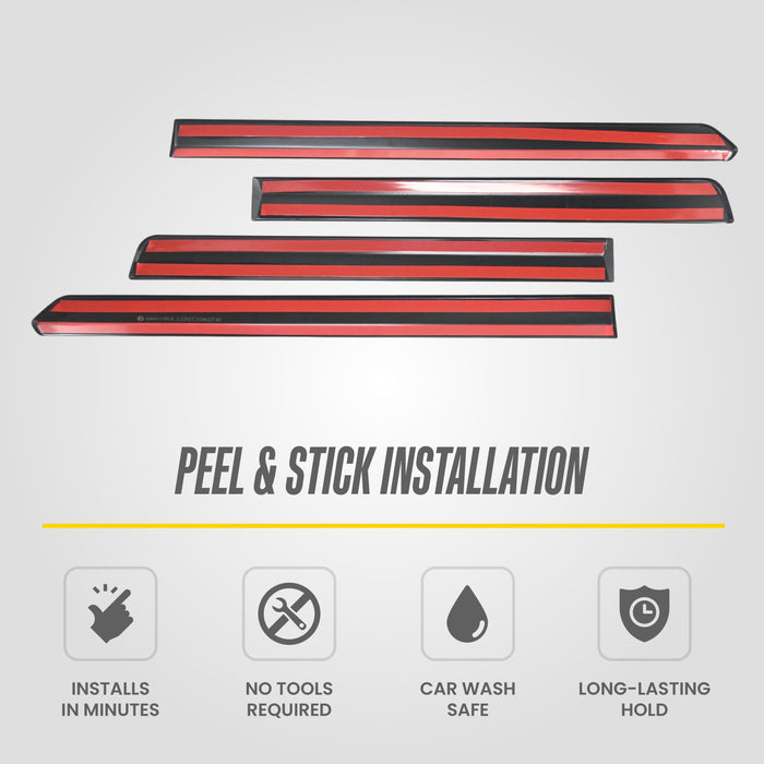 Trim Illusion SM6113BLK Chrome Delete Door Molding for 24-26 Toyota Tacoma | Fits SR, SR5, Trailhunter, Limited, TRD range and more. Tape-on Gloss Black ABS Door Molding set. 4 PCS kit. U.S. Patented