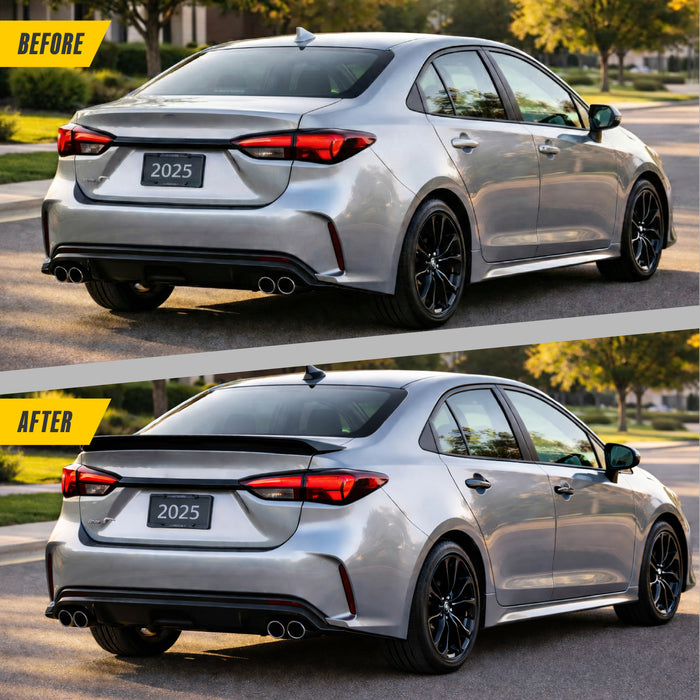 Rear Trunk Spoiler Wing Toyota Corolla Sedan 2020-2025 Gloss Black Flush Mount Tape-On Lip - SP6004BLK