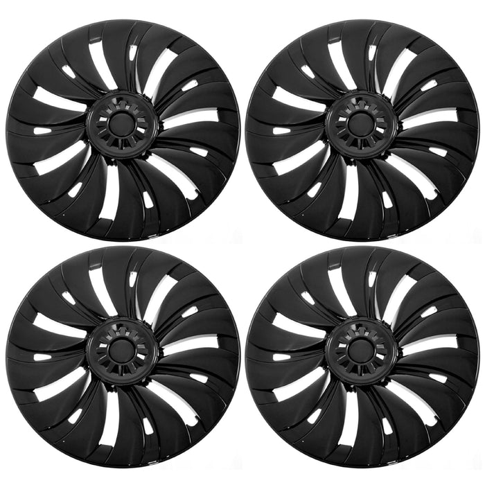 Trim Illusion WC116-19BLK Chrome Delete 19" Wheel Cover for 20-24 Tesla Y | Fits Long Range, Performance and Standard Range. Snap-on Gloss Black ABS Wheel Cover. 4 PCS kit. U.S. Patented