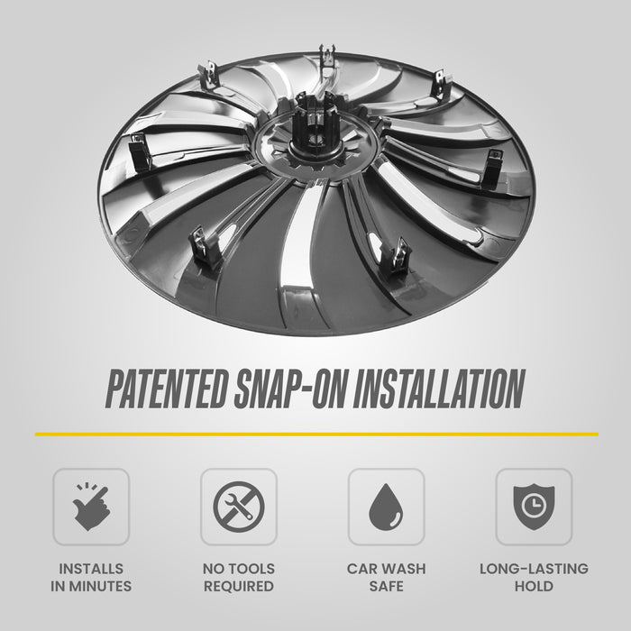 Trim Illusion WC116-19BLK Chrome Delete 19" Wheel Cover for 20-24 Tesla Y | Fits Long Range, Performance and Standard Range. Snap-on Gloss Black ABS Wheel Cover. 4 PCS kit. U.S. Patented