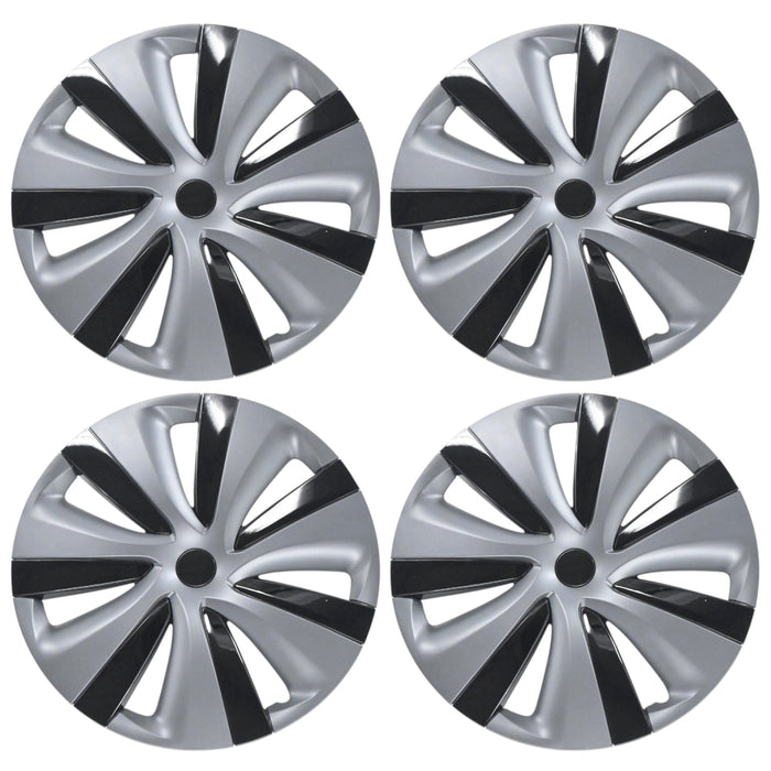 Trim Illusion WC122-192T Silver & Black Wheel Cover for 20-25 Tesla Y | Fits Base, Long Range, Performance and Standard Range. Snap-on Silver & Black Wheel Cover. U.S. Patented