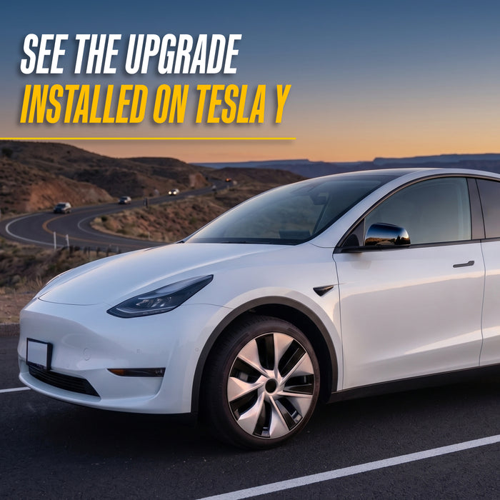 Trim Illusion WC122-192T Silver & Black Wheel Cover for 20-25 Tesla Y | Fits Base, Long Range, Performance and Standard Range. Snap-on Silver & Black Wheel Cover. U.S. Patented
