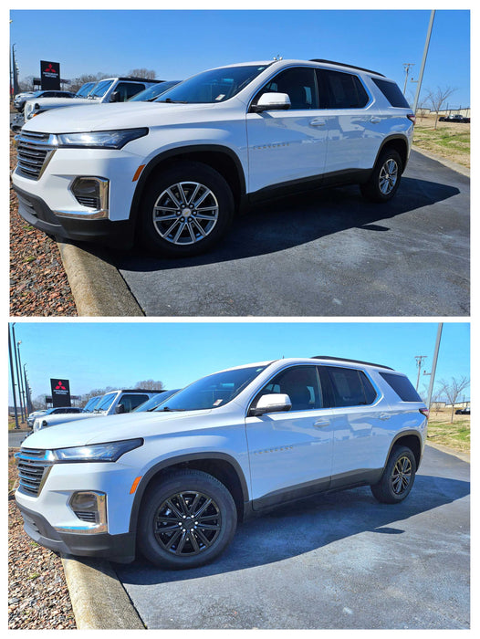 chevy traverse before and after chrome delete wheel skin