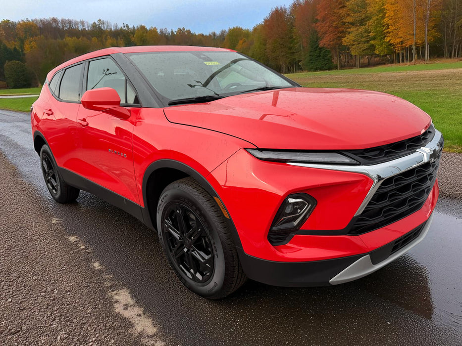 chevy blazer with chrome delete wheel skins installed
