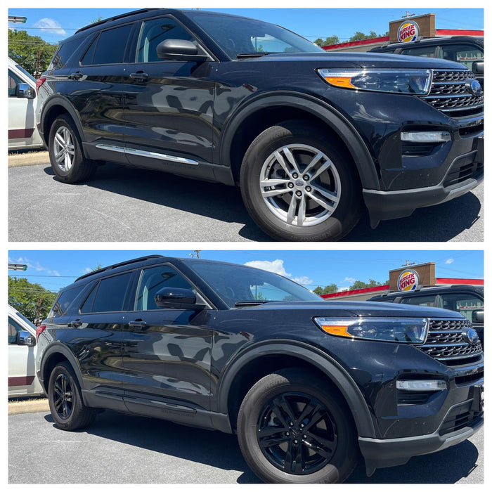 before and after chrome delete wheel skin install