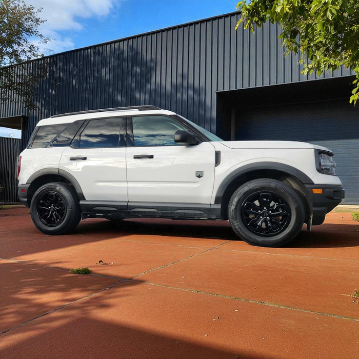 ford bronco chrome delete wheel skin installed