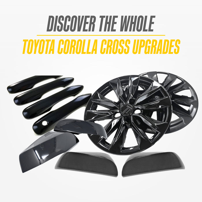 Chrome Delete Wheel Skin Set for 2022–2025 Toyota Corolla Cross – Gloss Black Blackout Trim Accessory