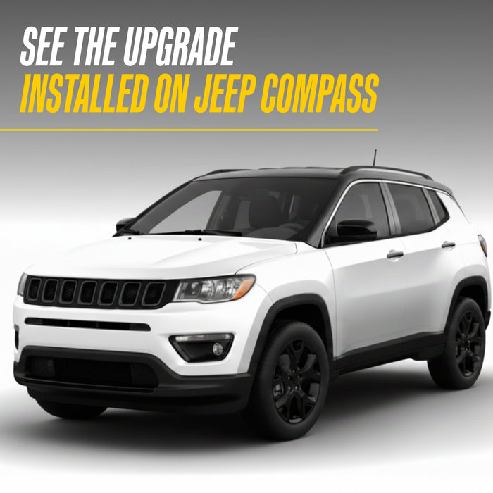 Trim Illusion Gloss Black Wheel Skins, Snap-on Hubcap Overlays for 5-Spoke Alloy Wheels, 4 Piece Set Compatible with 2017-2021 Jeep Compass