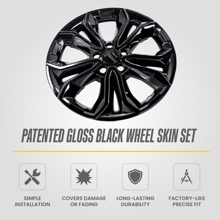 Chrome Delete Gloss Black 18" Wheel Skin Set - WSK870-18BLK