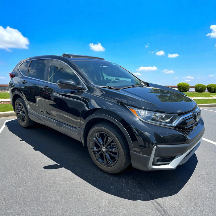honda crv with wsk870-18blk chrome delete wheel skins installed
