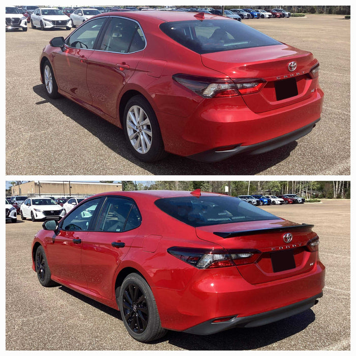 red camry before and after chrome delete install
