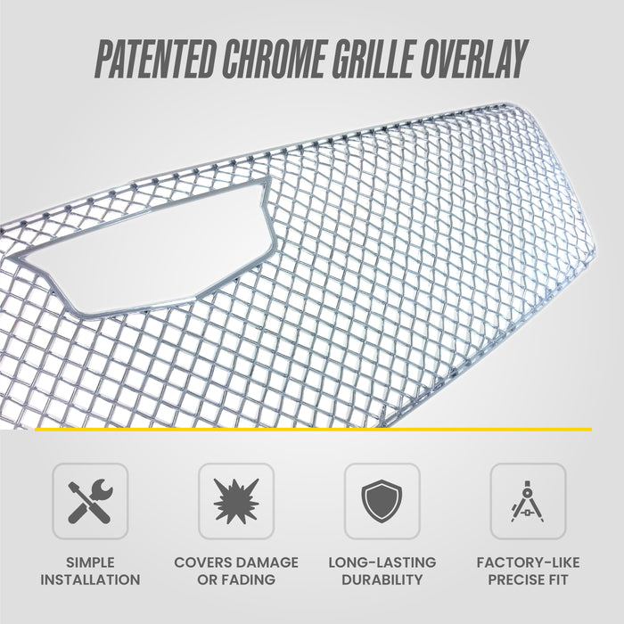 Patented ABS483 chrome grille overlay for 2017 Cadillac XT5