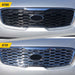 Before and after ABS488 chrome grille overlay on 2019 Kia Sorento
