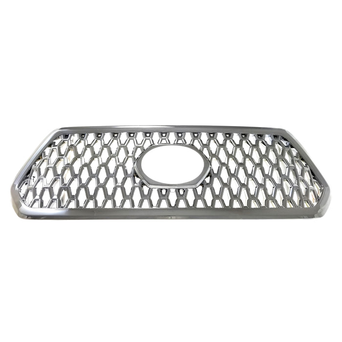 ABS493 1-piece chrome grille overlay for 2018 Toyota Tacoma TRD Sport / TRD Off-Road